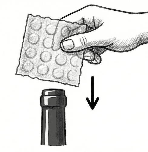Step 1: Wrap bubble wrap around capsule